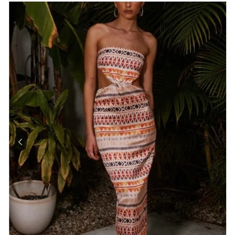New NWT Seven Wonders Via The Runway Leona Midi Dress‎ Phoenix Print Medium
